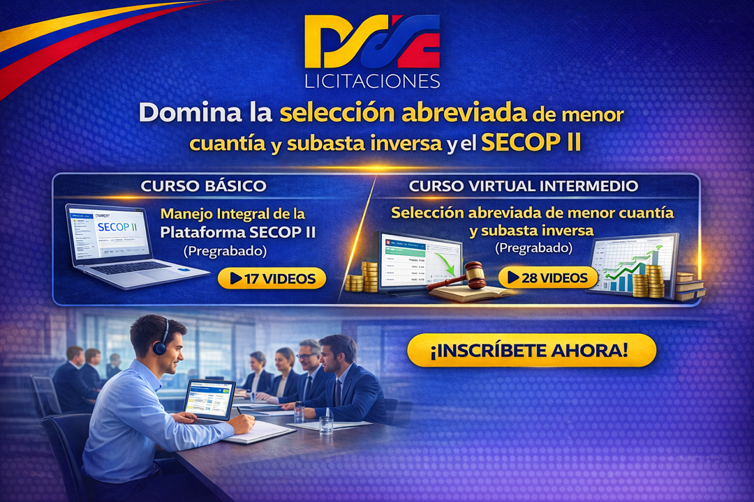 Domina la selección abreviada de menor cuantía, subasta inversa y el SECOP II