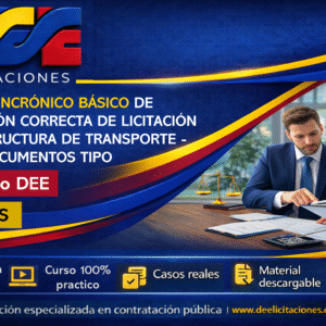 Curso sincrónico básico estructuración correcta de licitaciones de infreestructura de transporte - Documentos tipo - calendario DEE, dictado por instructor