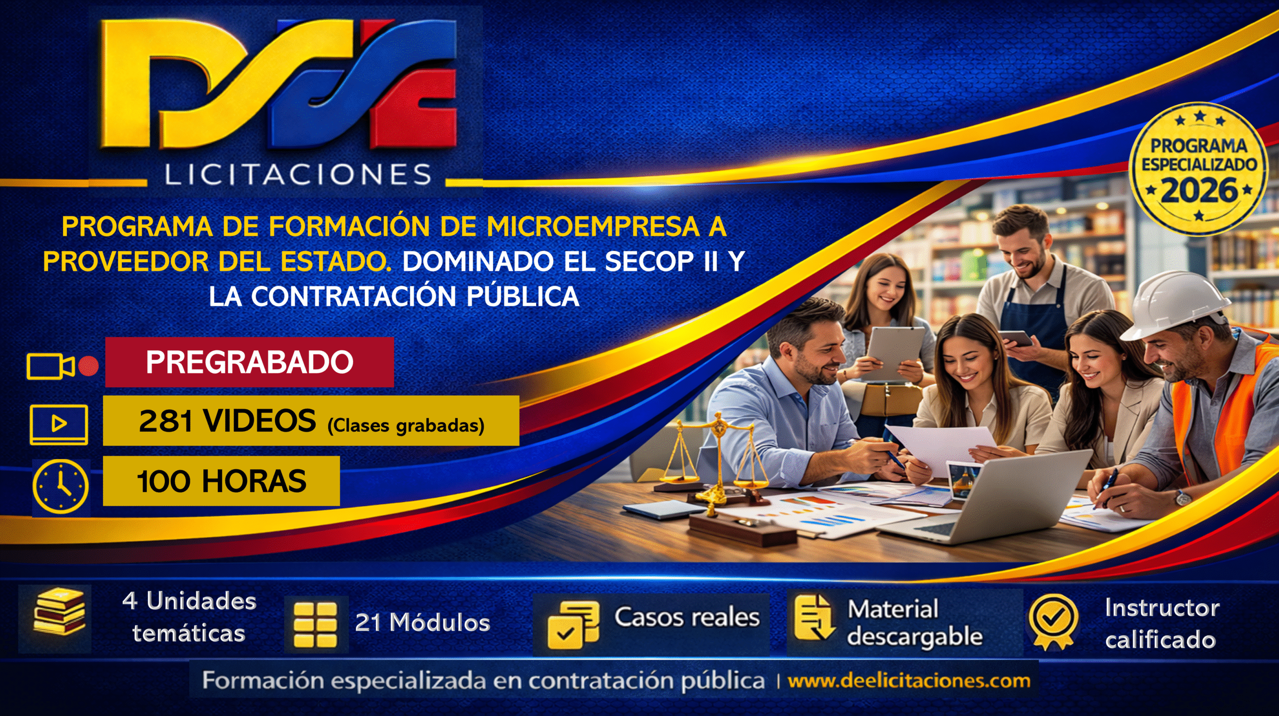 Programa de formación De Microempresa a Proveedor del Estado, dominado el SECOP II y la contatación pública