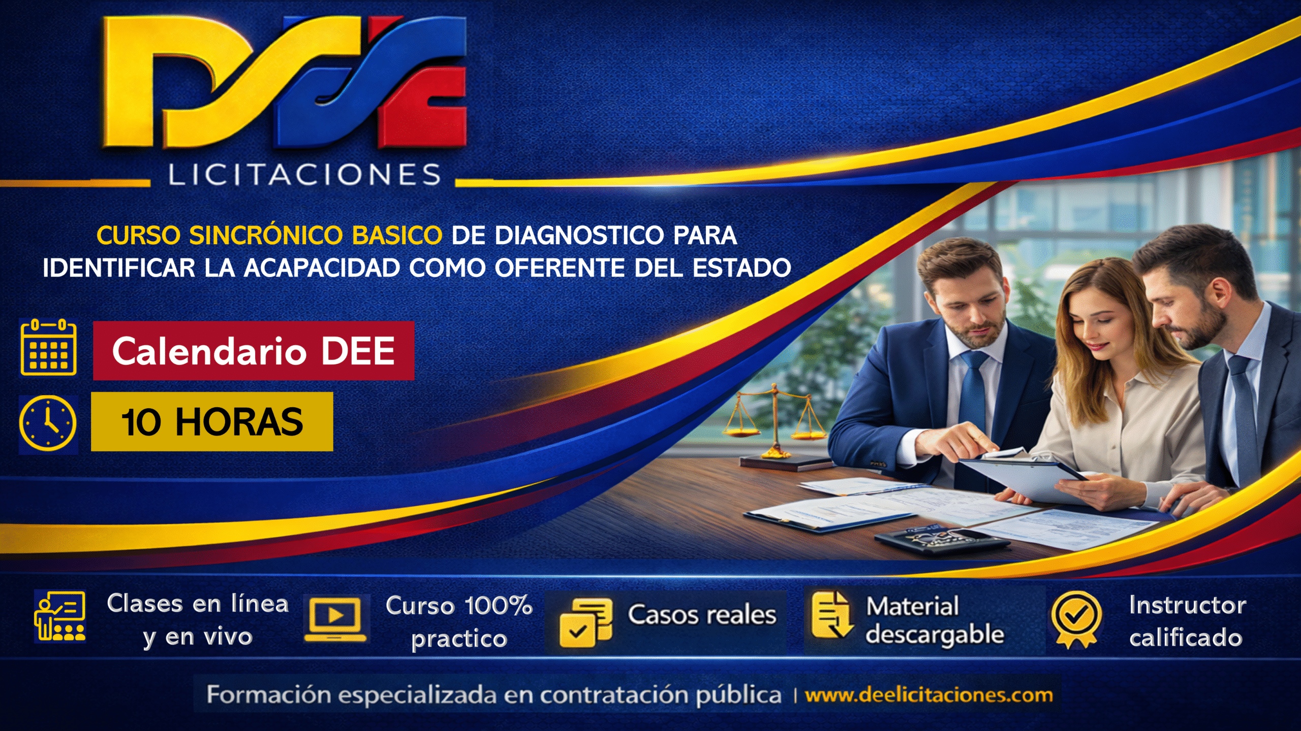 Curso sincrónico básico de diagnóstico para identificar la capacidad como futuro oferente. calendario DEE, dictado por instructor