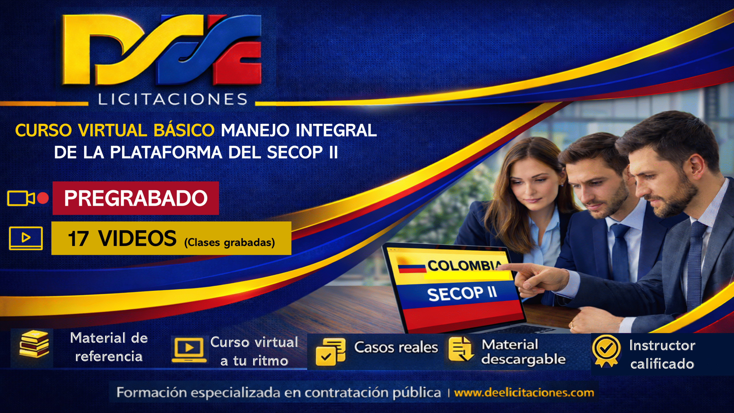 Curso virtual basico manejo integral de la plataforma SECOP II – Pregrabado