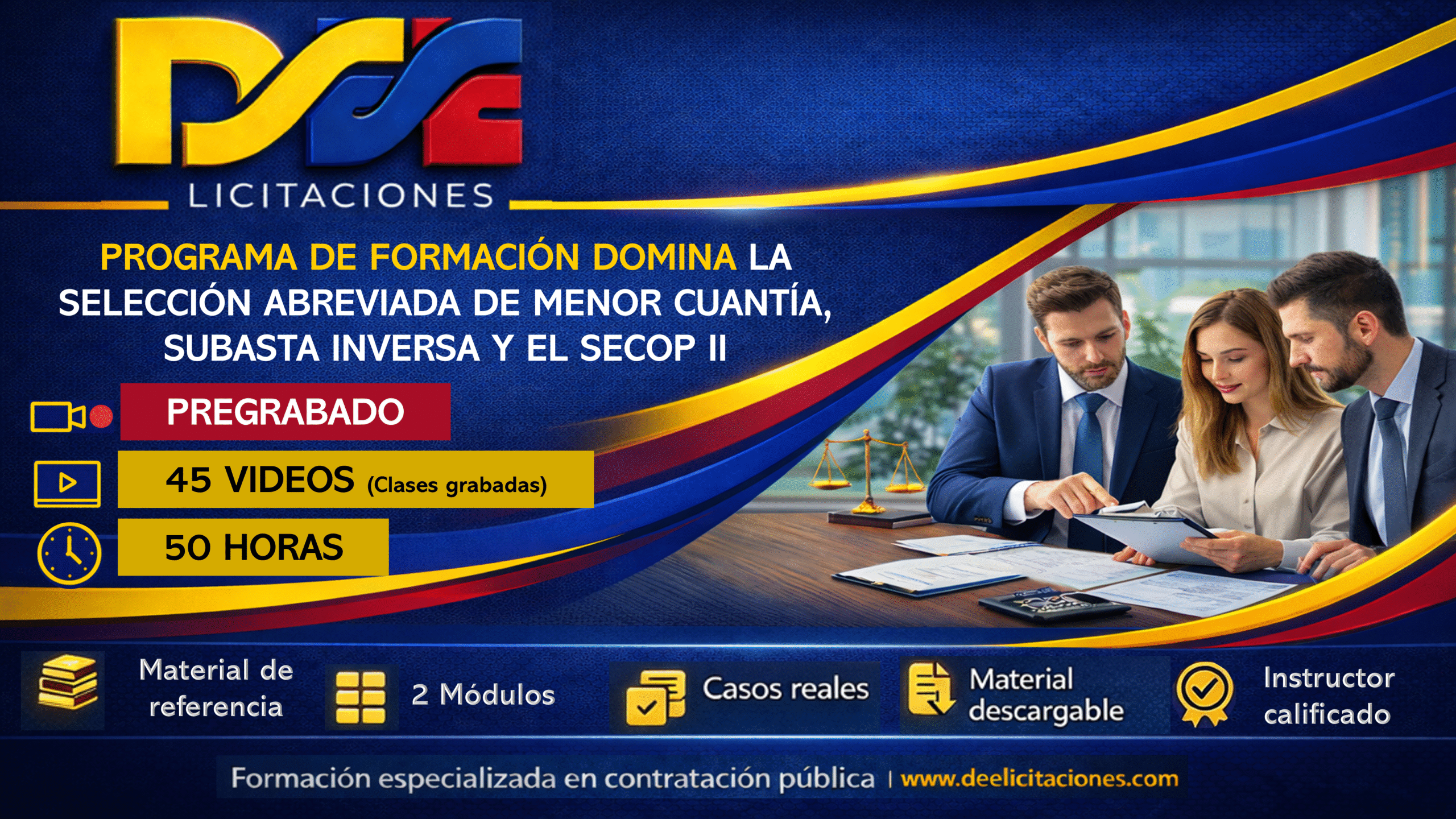 Programa de formación Domina la selección abreviada de menor cuantía, subasta inversa y el SECOP II