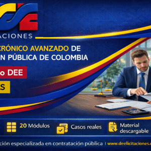 Curso sincrónico avanzado de contratación pública de Colombia, Intensidad 40 horas. Calendario DEE, dictado por instructor
