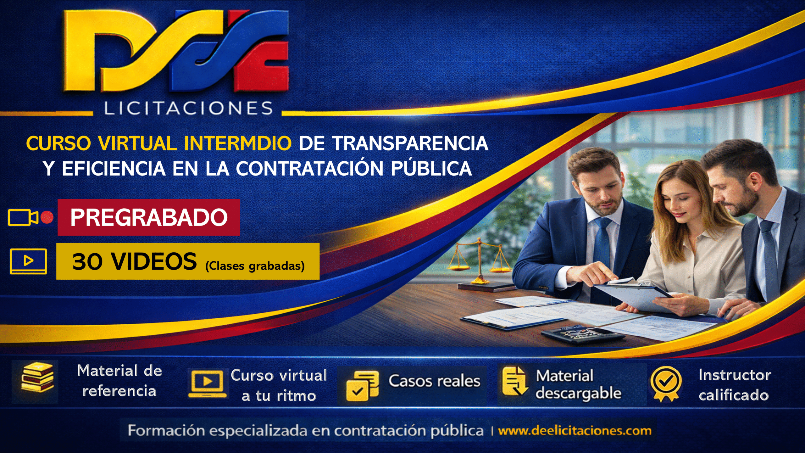 Curso virtual intermedio Transparencia y eficiencia en la contratación publica – Pregrabado