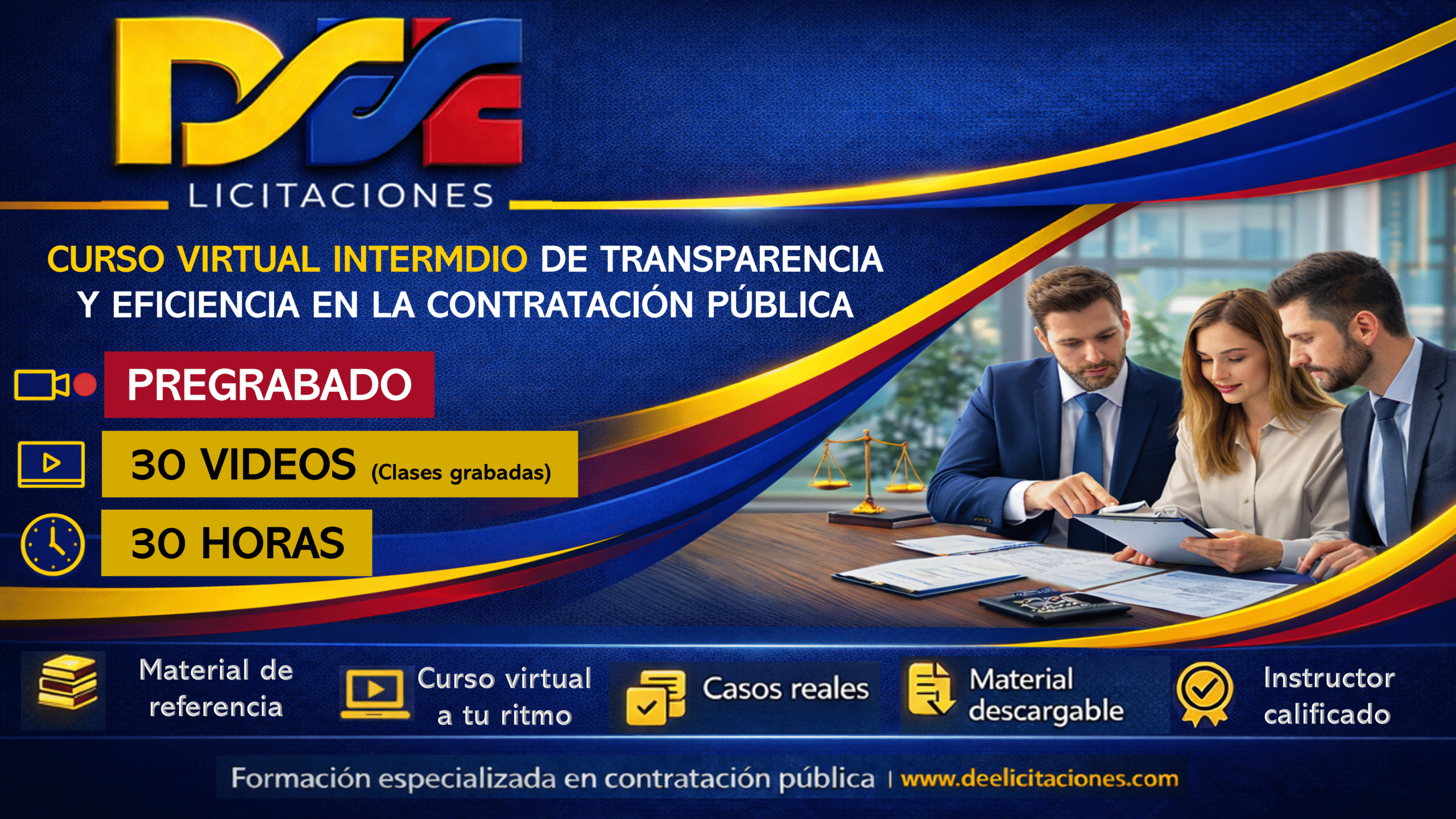 Curso virtual intermedio Transparencia y eficiencia en la contratación publica – Pregrabado