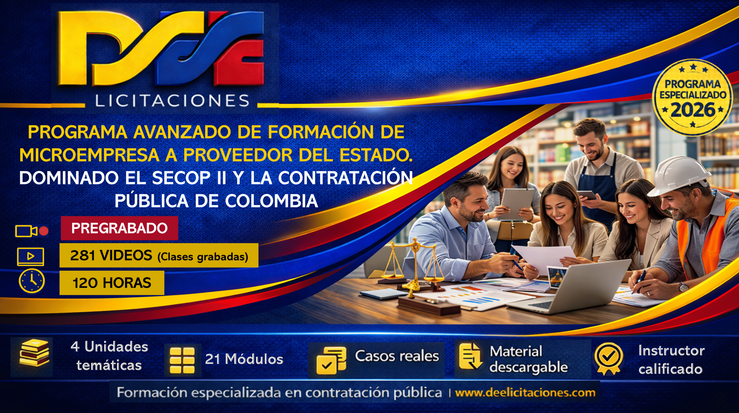 Programa avanzdo de formación De Microempresa a Proveedor del Estado, dominado el SECOP II y la contatación pública