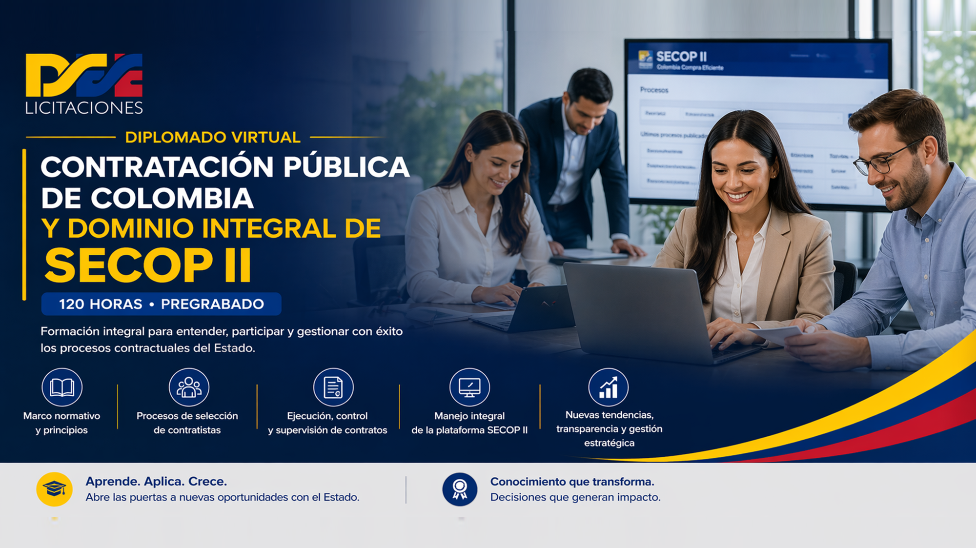 Diplomado virtual de Contratación Pública de Colombia y Dominio Integral de SECOP II – 120 horas – Pregrabado