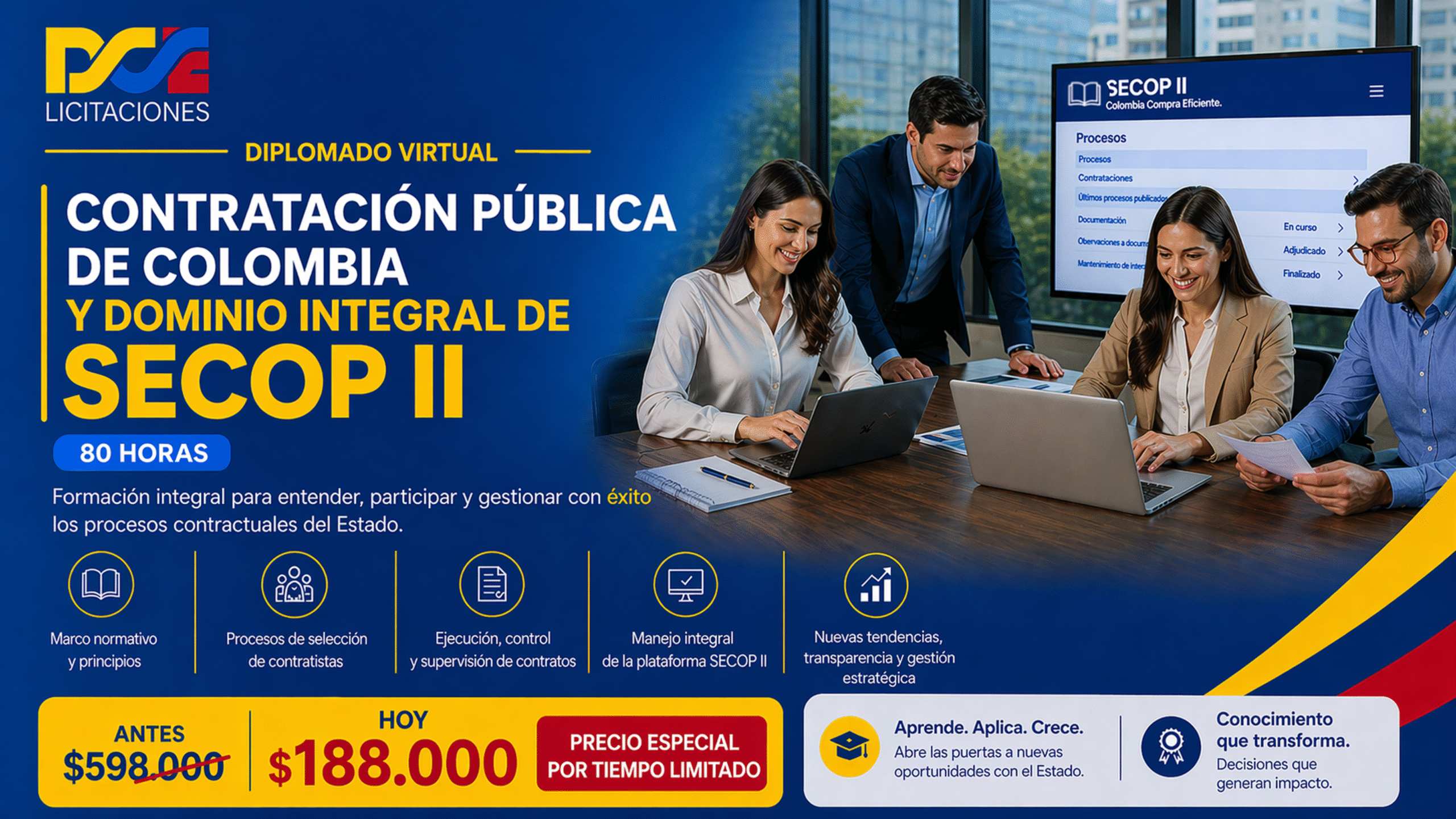 Diplomado virtual de Contratación Pública de Colombia y Dominio Integral de SECOP II – 80 horas