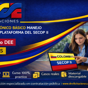 Curso sincronico basico manejo integral de la plataforma SECOP II calendario DEE, dictado por instructor