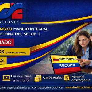 Curso virtual básico manejo integral de la plataforma SECOP II. Intensidad 20 horas - Pregrabado