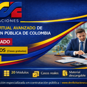 Curso virtual avanzado de contratación pública de Colombia, Intensidad 100 horas. Pregrabado