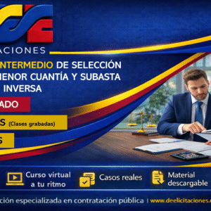 Curso virtual intermedio selección abreviada de menor cuantía y subasta inversa. Intensidad 30 horas - Pregrabado