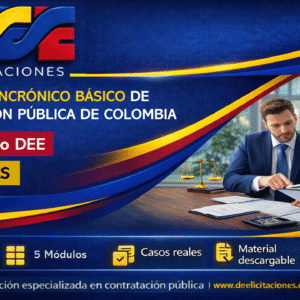 Curso sincrónico básico de contratación pública de Colombia, calendario DEE, dictado por instructor