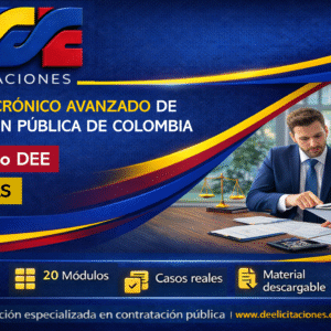Curso sincrónico avanzado de contratación pública de Colombia, Intensidad 60 horas. Calendario DEE, dictado por instructor