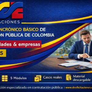 Curso sincrónico básico de contratación pública de Colombia para empresas o entidades, dictado por instructor