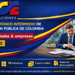Curso sincrónico intermedio de contratación pública de Colombia para empresas o entidades, dictado por instructor
