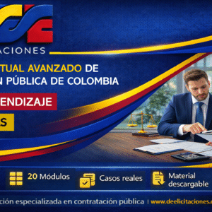 Curso virtual Avanzado de contratación pública de Colombia, Intensidad 60 horas. Autoaprendizaje