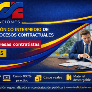 Curso sincrónico intermedio de gestión de procesos contractuales 30 horas - empresas contratistas - dictado por instructor