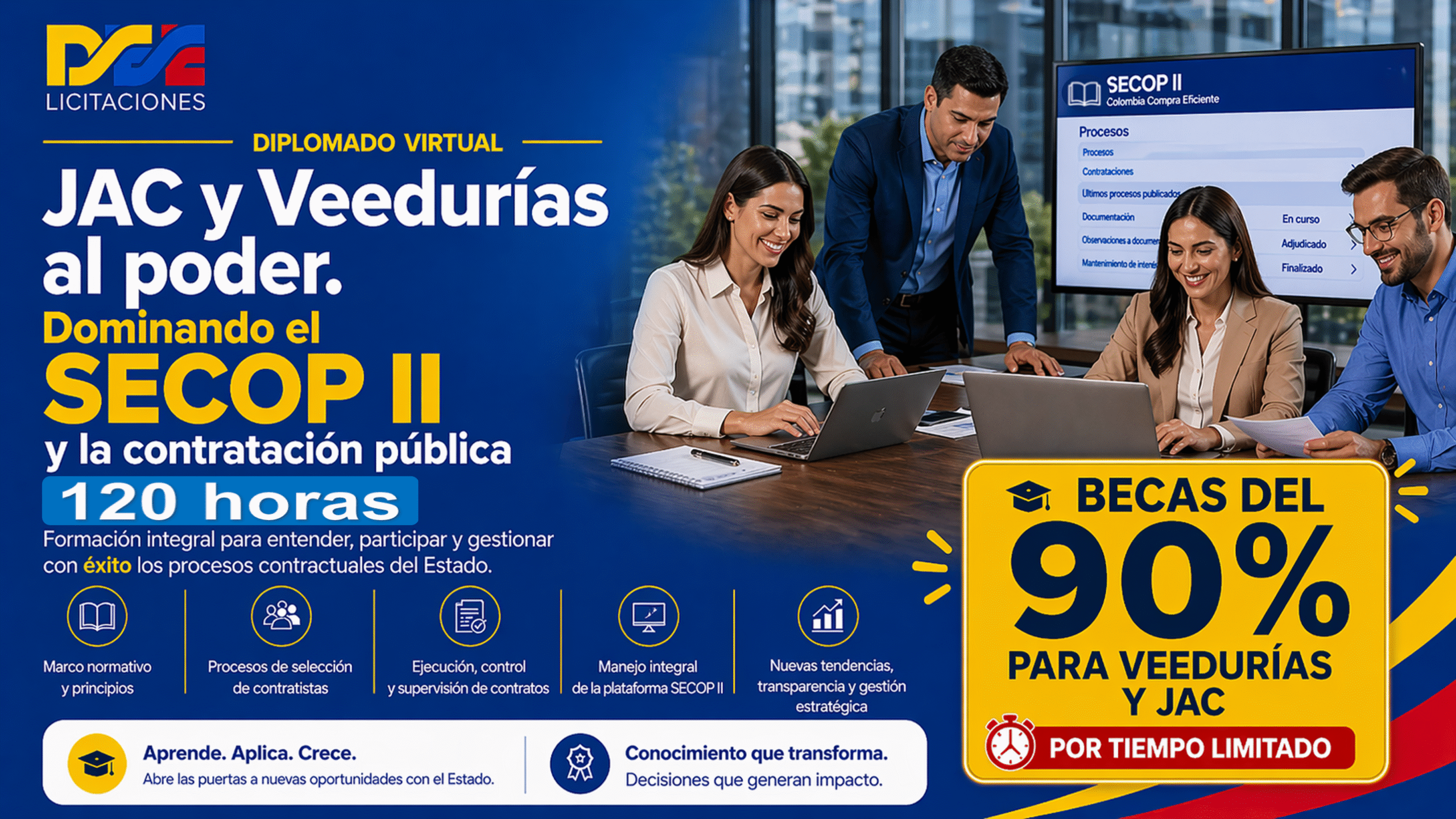 Diplomado virtual de JAC y Veedurias al poder. Dominando el SECOP II y la contratación pública – 120 horas