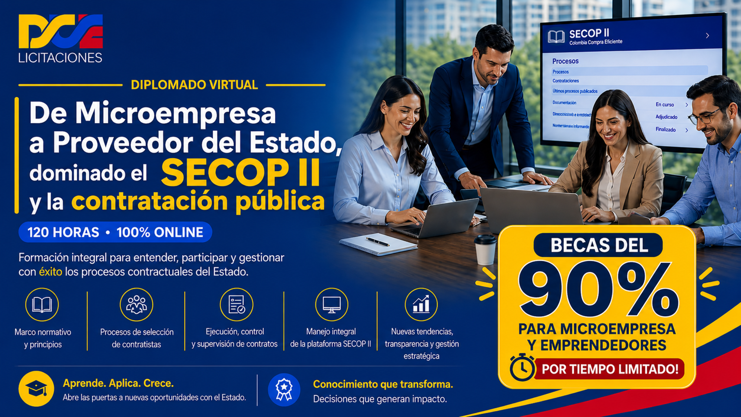 Diplomado virtual de Microempresa a Proveedor del Estado, dominado el SECOP II y la contratación pública – 120 horas