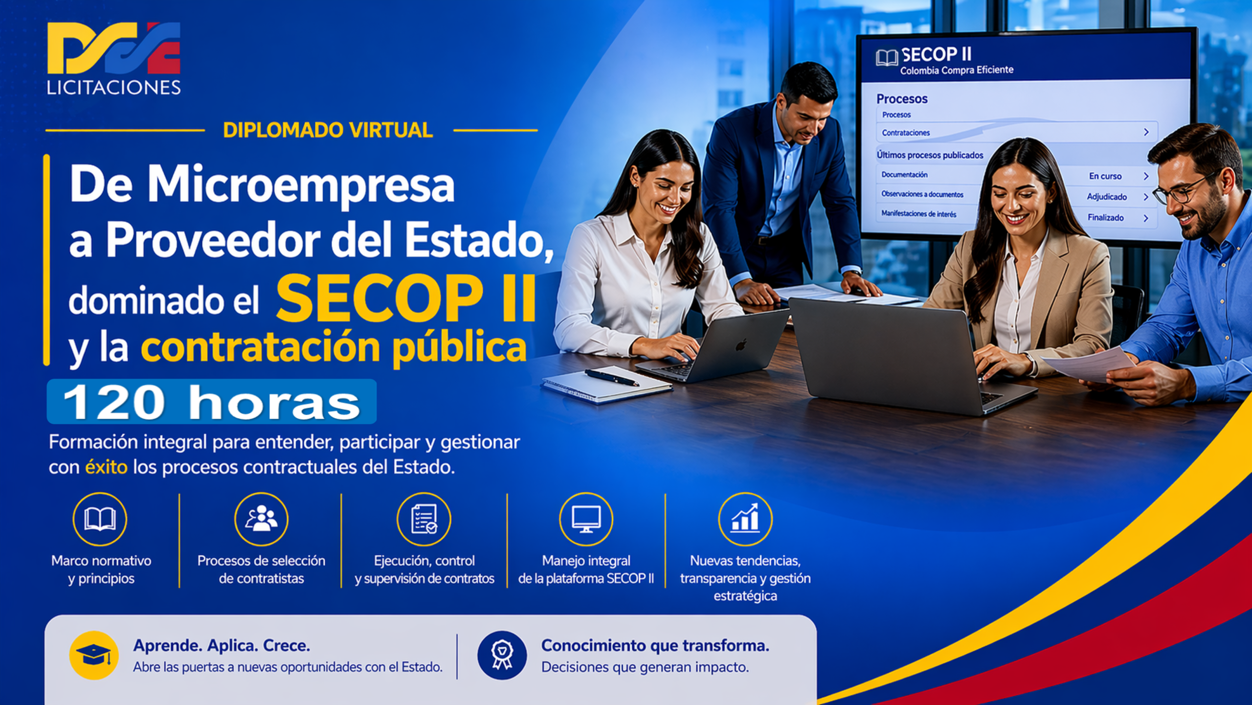 Diplomado virtual de Microempresa a Proveedor del Estado, dominado el SECOP II y la contratación pública – 120 horas